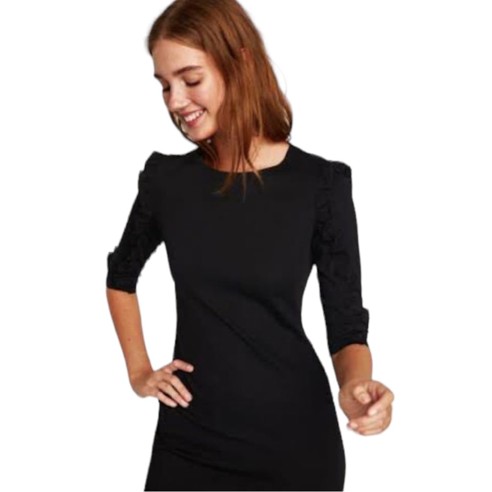 ZARA Ruffle Sleeve jersey Knit Dress